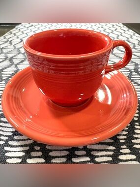 Fiesta Flamingo Ceramic Tea Cup and Saucer Set